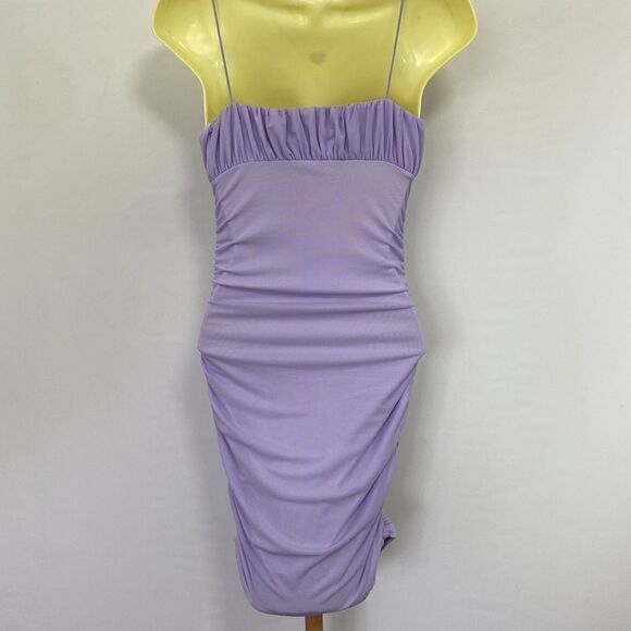 Princess Polly Dress"Penney" Ruched Lilac Mini Dress New With Tag Sz 2 - Picture 7 of 8